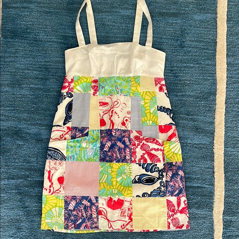 EUC patchwork Lilly Pulitzer mini w adjustable straps